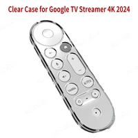 Clear Case for Google TV Streamer 4K 2024 Remote Control Anti-Slipping Protective Case Protection Cover TPU Transparent Shell 1