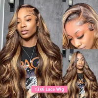Perruque Lace Frontal Wig Body Wave naturelle, cheveux humains, blond miel, 36 pouces, 13x6 Hd, sans colle, vietnamien, blond 3