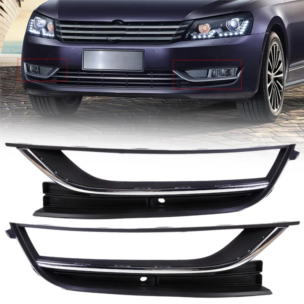 

1pcs Front Left/Right Car Front Bumper Fog Light Cover Grille 561941777, 561941778 Fit For Volkswagen Passat 2011-2015