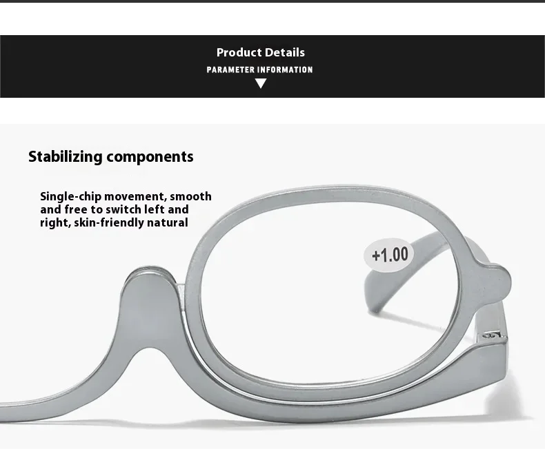 Lupe personal isierte Single Panel rotierende Frauen Make-up HD Mode Presbyopie Brille – Detail 9