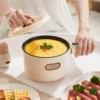 Electric Pots Nonstick Portable Multifunctional Dry 2 Gear 1.6L Electric Rice Cooker for Fry Ramen Steak Soup Oatmeal 1