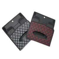 1PC Desktop Tissue Box PU Leather Luxury Car Tissue Boxes Auto Interior Storage Decoration Room Home Hotel Decor Accessories 2