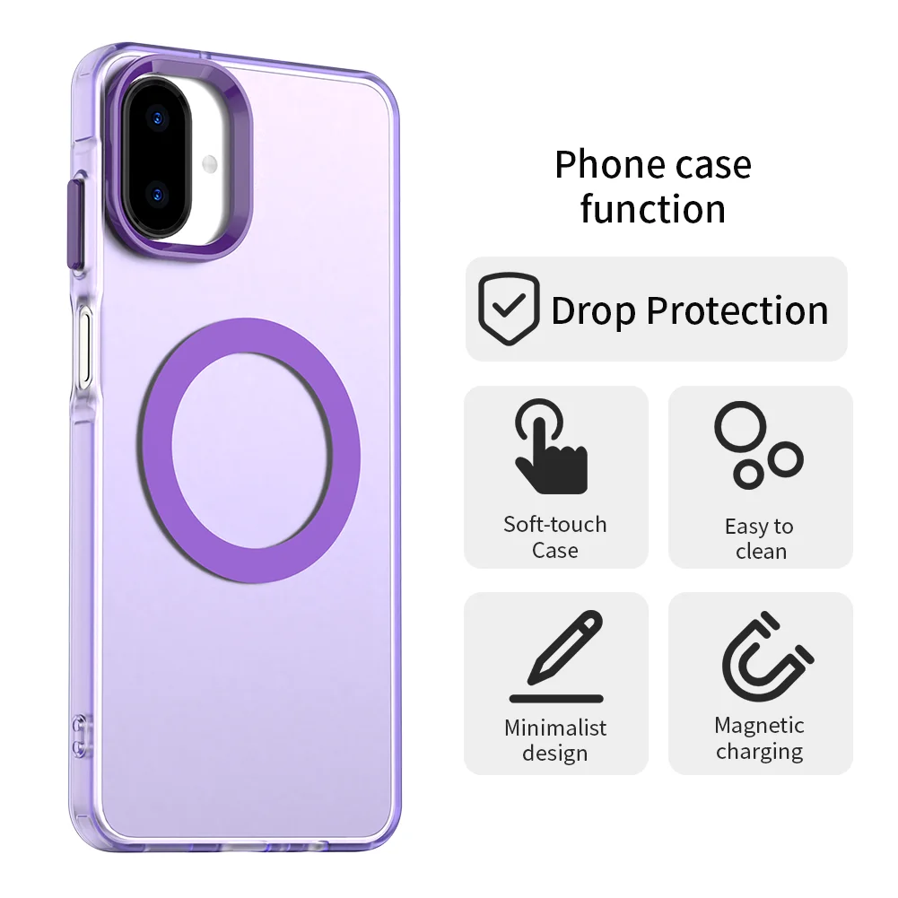 Luxury Armor Shockproof Case with Magsafe Magnetic Wireless Charging Compatibility - Hard Matte PC Cover