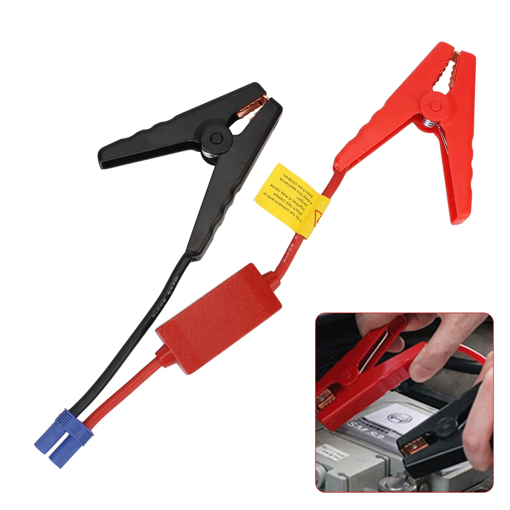 Car Battery Jump Starter Emergency Battery Jump Cable Clamps EC5 Plug Connector 12V Starting Device Alligator Clip For Car Trucks