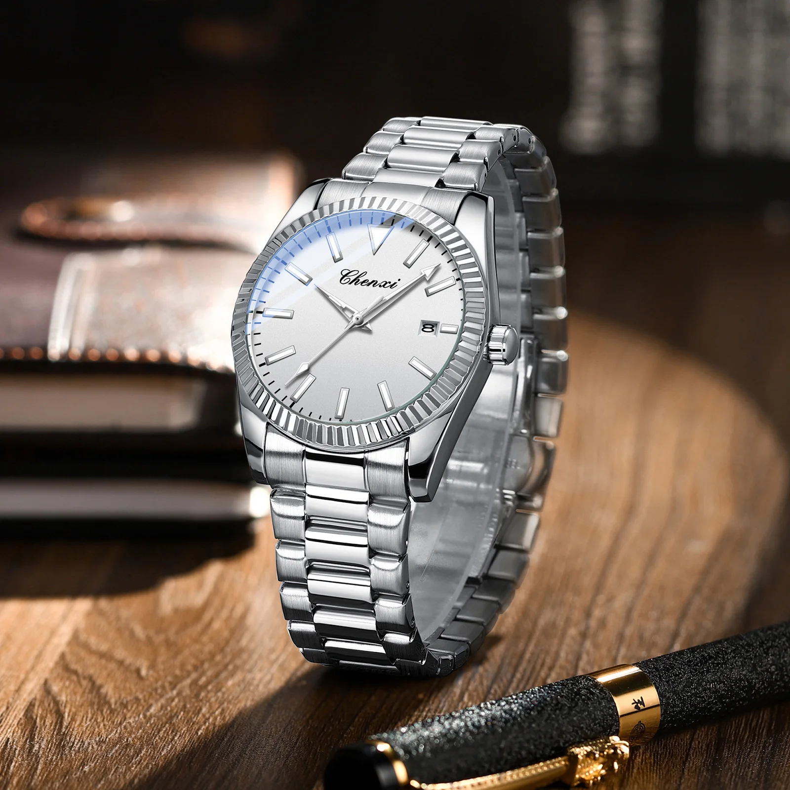 Luxury Classic Automatic Watch For Man 40mm High Quality Luminous Waterproof Calendar Stainless Steel Mechanical Watches CHENXI