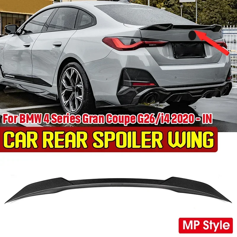Mp Style Dry Carbon Fiber Car Rear Trunk Boot Lip Spoiler Wing Lip Per Bmw Serie 4 Gran Coupe G26/I4 2020 - In Posteriore Stamperlip