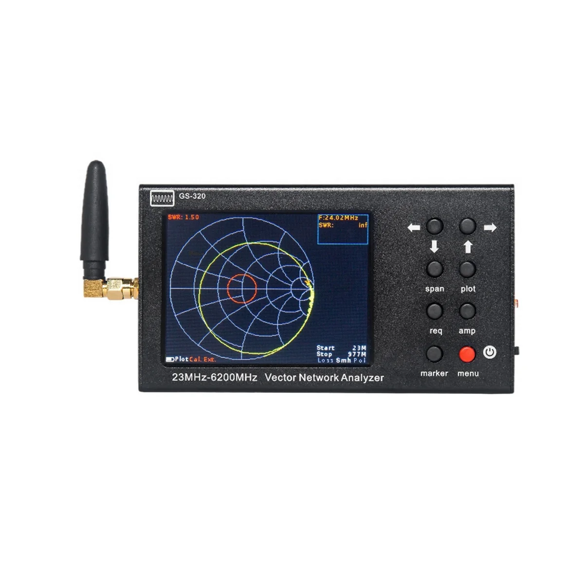 GS-320 6GHz NanoVNA Vector Network Analyzer VNA Antenna Analyzer 3.2 Inch LCD 23MHz-6200MHz 4000MAh 5
