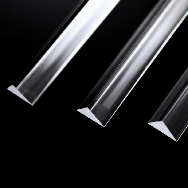 2-6pcs Acrylic Triangle Solid Wand Transparent Plexiglass Rod Right Triangle PMMA Light Guide Column Stick Length 500mm