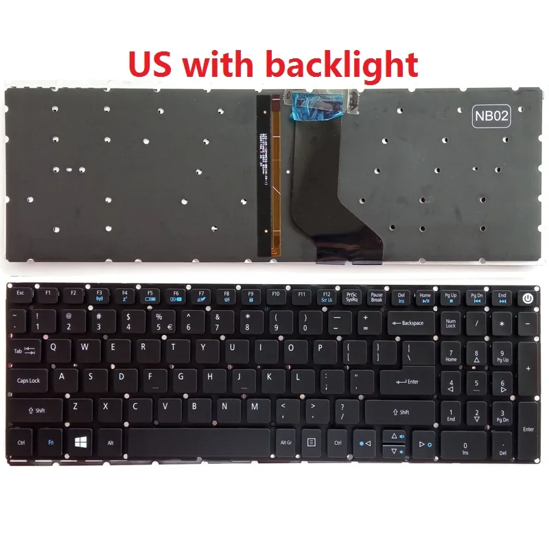07195 Acer Aspire 5 N19C3 Ryzen 3 英語キー Keyboard NEW FOR Acer Aspire A5 A515-52 A515-52G-57SF A515