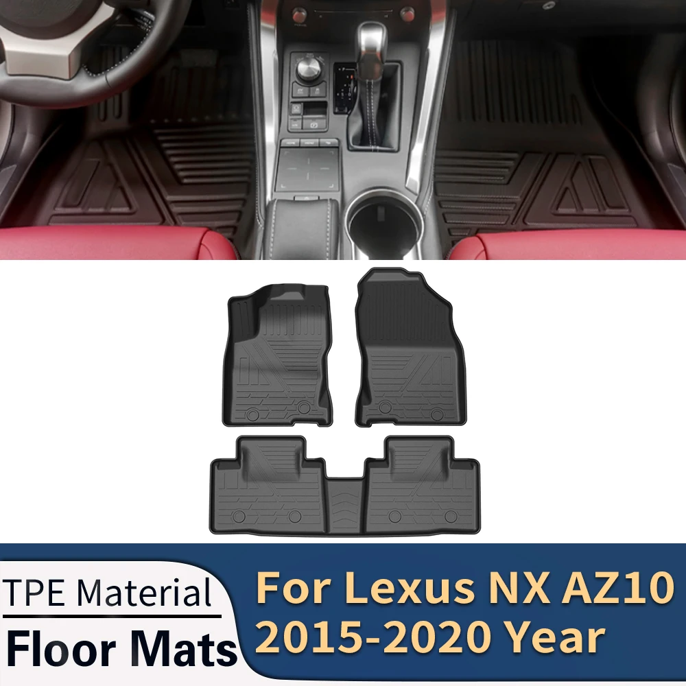 

For Lexus NX AZ10 2015-2020 Auto Car Floor Mats All-Weather TPE Foot Mats Odorless Pad Waterproof Tray Mat Interior Accessories