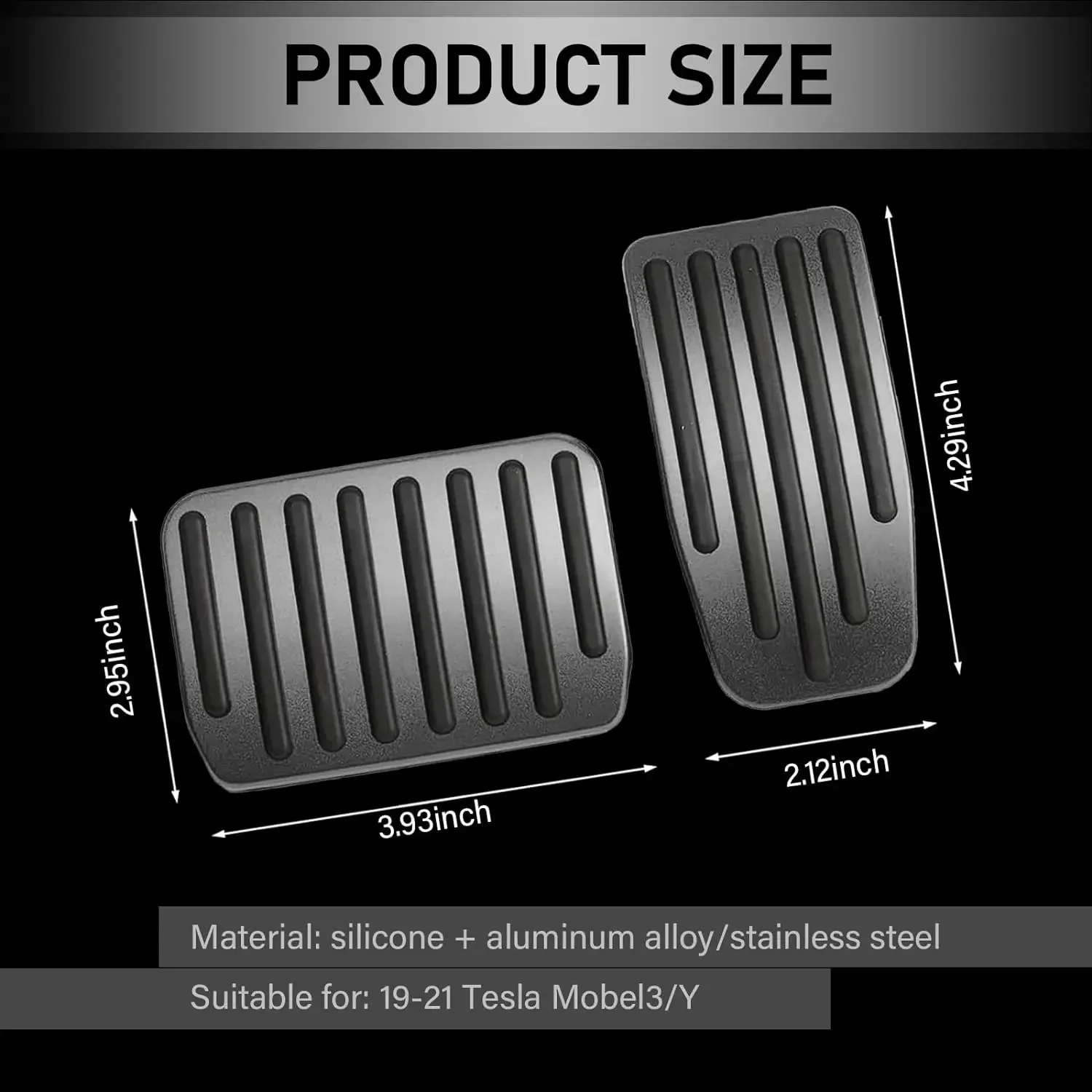 Car Pedals Stainless Steel Pedal Cover For Tesla Model 3 Y Aluminum alloy Foot Pedal 20-23 Car Accelerator Gas Fuel Brake Rest Pads Mat Cover Accessories Styling