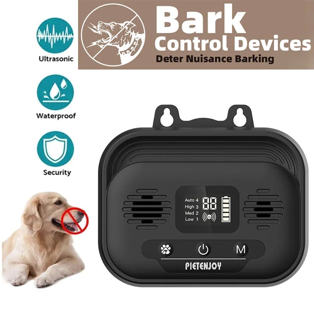 

Upgraded 50ft Effective Ultrasonic Barking Stop Device Pet Barking Training Up Device Adjustable LCD Screen Dog Bark Deterrent