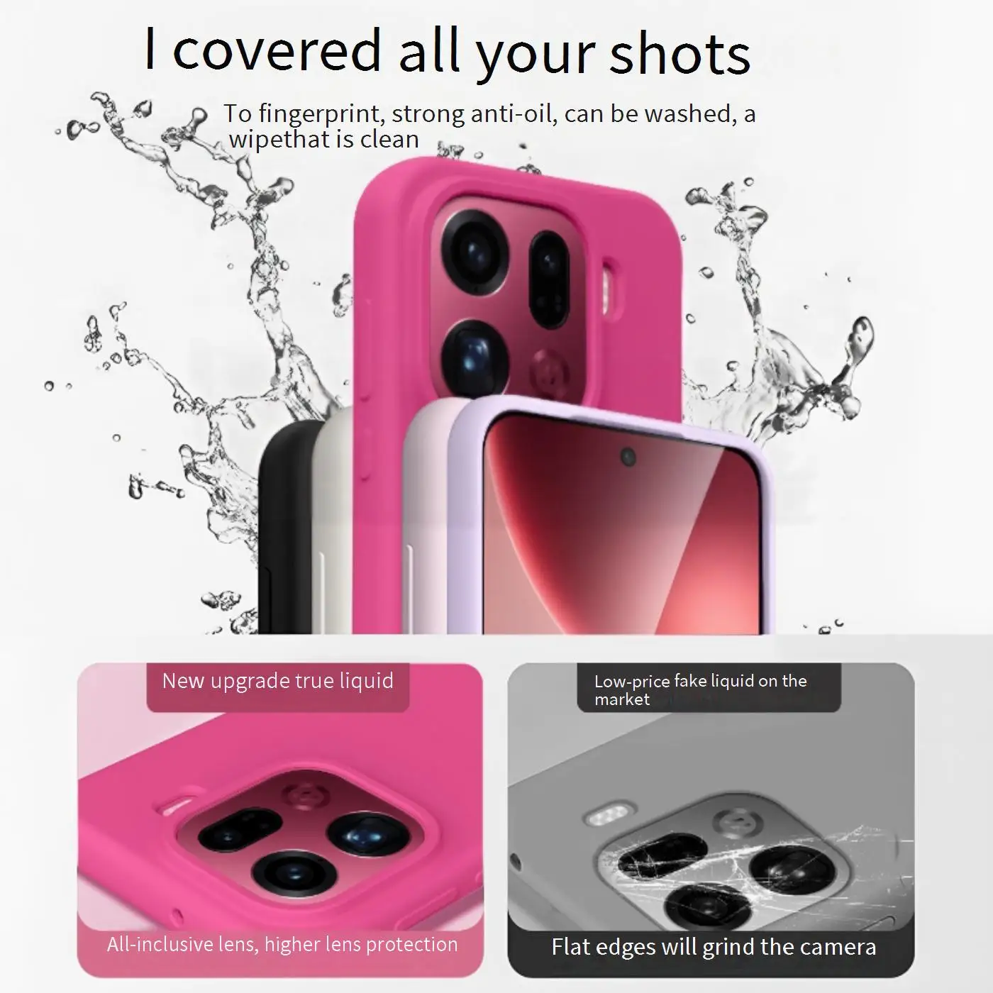 Fashionable Minimalist Liquid Silicone Shockproof Phone Case - Skin-Friendly Soft Back Cover