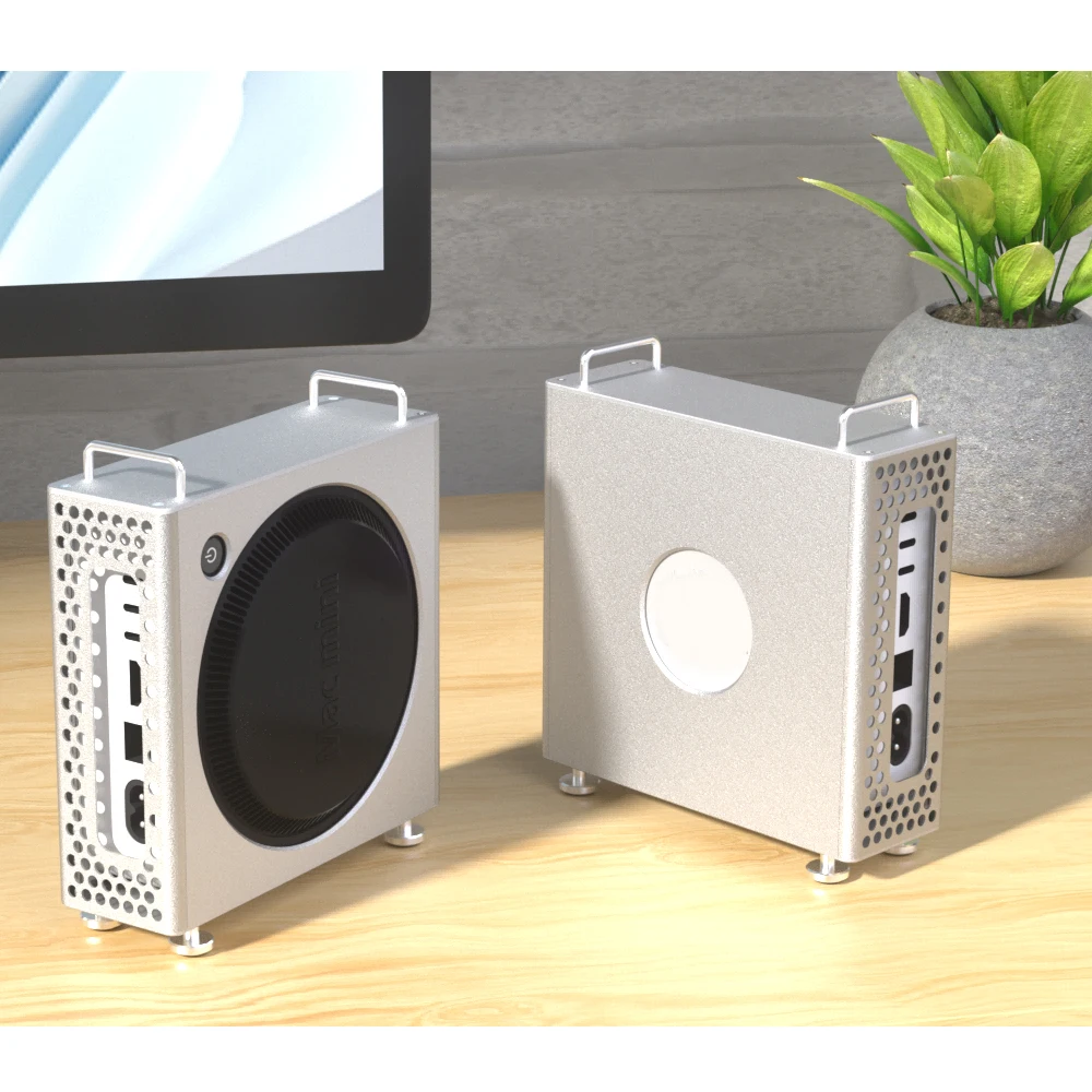 Chassis for Mac Mini M4/M4 Pro aluminum Vertical Computer Case Protective Dustproof Bracket Storage Stand DIY PC Part
