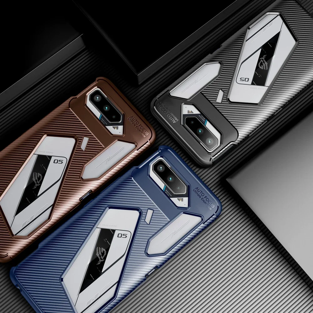 Luxury Carbon Fiber Pattern Shockproof TPU Bumper Case - Premium Back Cover Coque