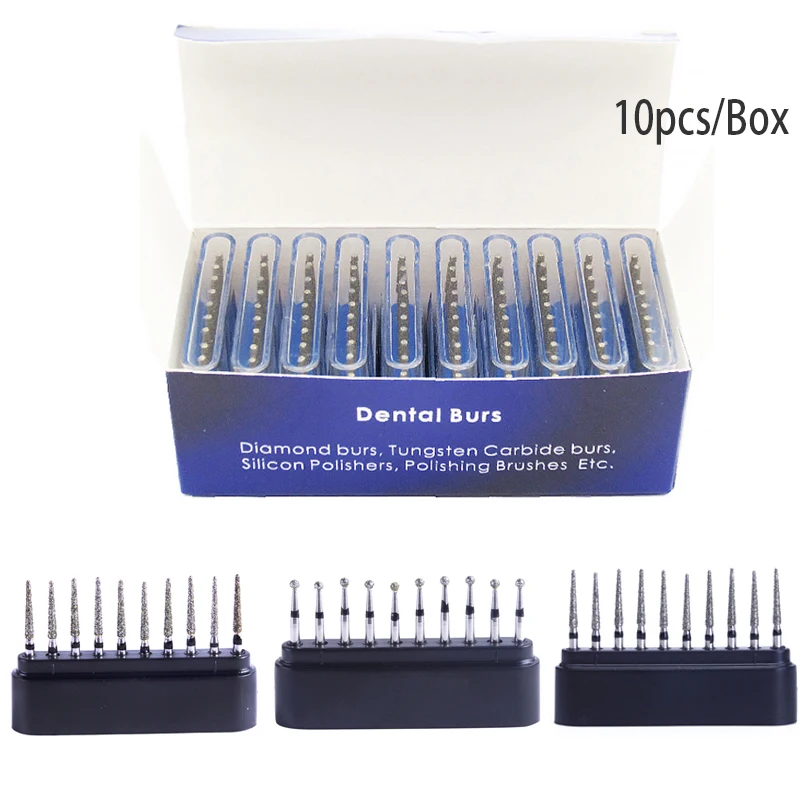 

Denspay 10 boxes Dental Diamond Bur High Speed Handpiece Burs Multiple Models Optional Storage Box Diamond Abrade Crown Cavity