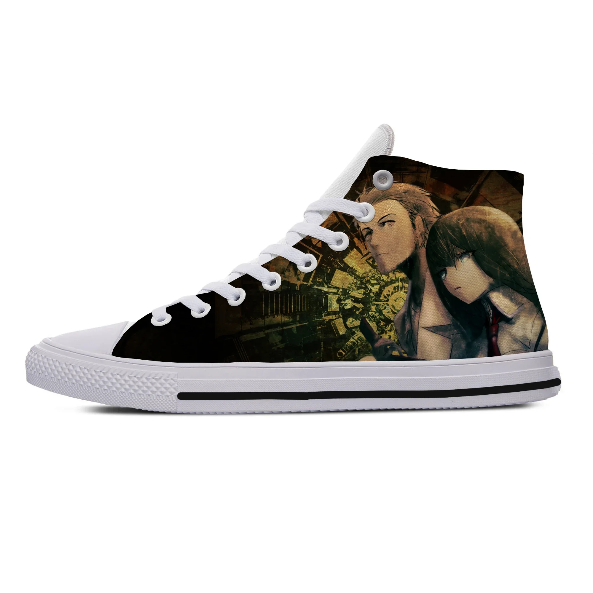 Hot Cool Fashion Cartoon High Quality Sneakers Handiness Casual Shoes Men Women Anime Steins Gate Classic High Help Board Shoes