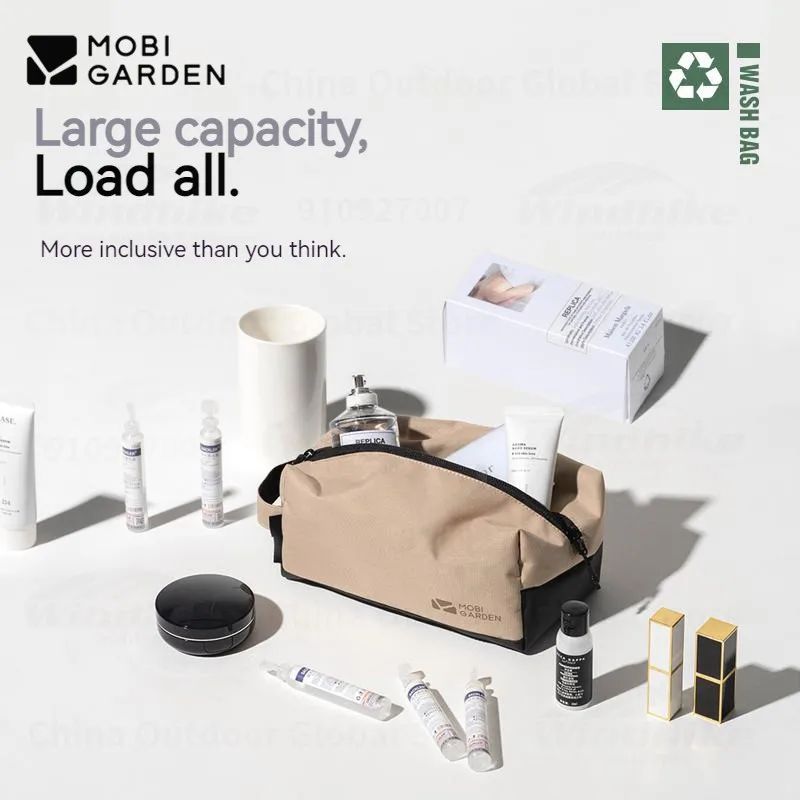 MOBI GARDEN Men/Women Travel Cosmetic Bag Lightweight Camping Trip Square Wash Bag Portable Large Capacity Travel Storage
