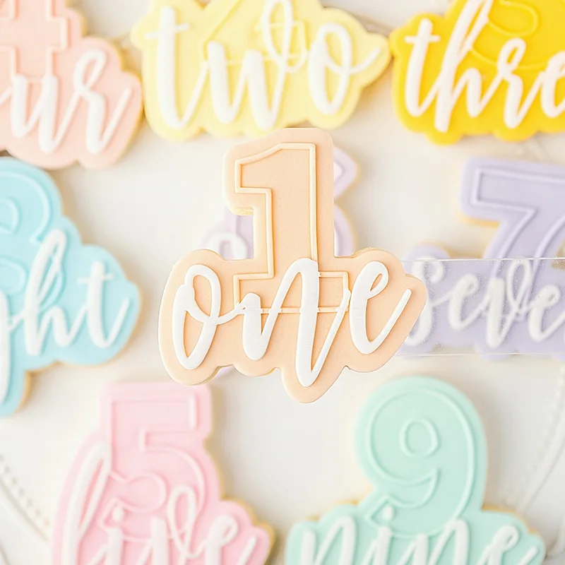 Letter Number Acrylic Cookie Cutter Reverse Stamp Embosser Fondant Mould Baking Tools Biscuit Pastry Craft Cake Decoration cookie cutter cookie mould fondant cutter cookie printing mold baking mold cookie maker press kit baking decorating tools