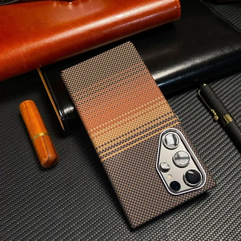ELVEV Luxury Carbon Fiber Kevlar Pattern Protective Phone Case
