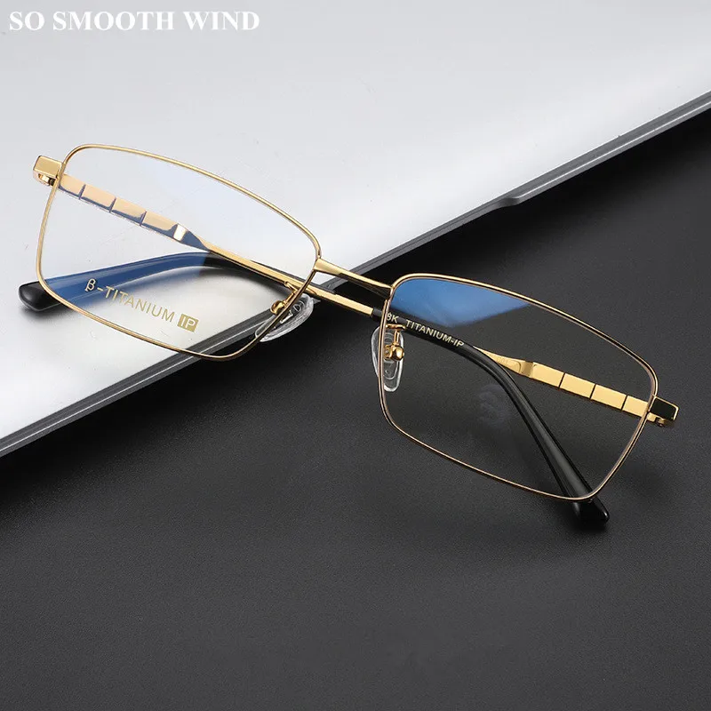 

Pure Titanium Business Myopia Glasses Frame Ultralight Men Square Optical Prescription Eyeglasses Reading Lens Eyeware Spectacle