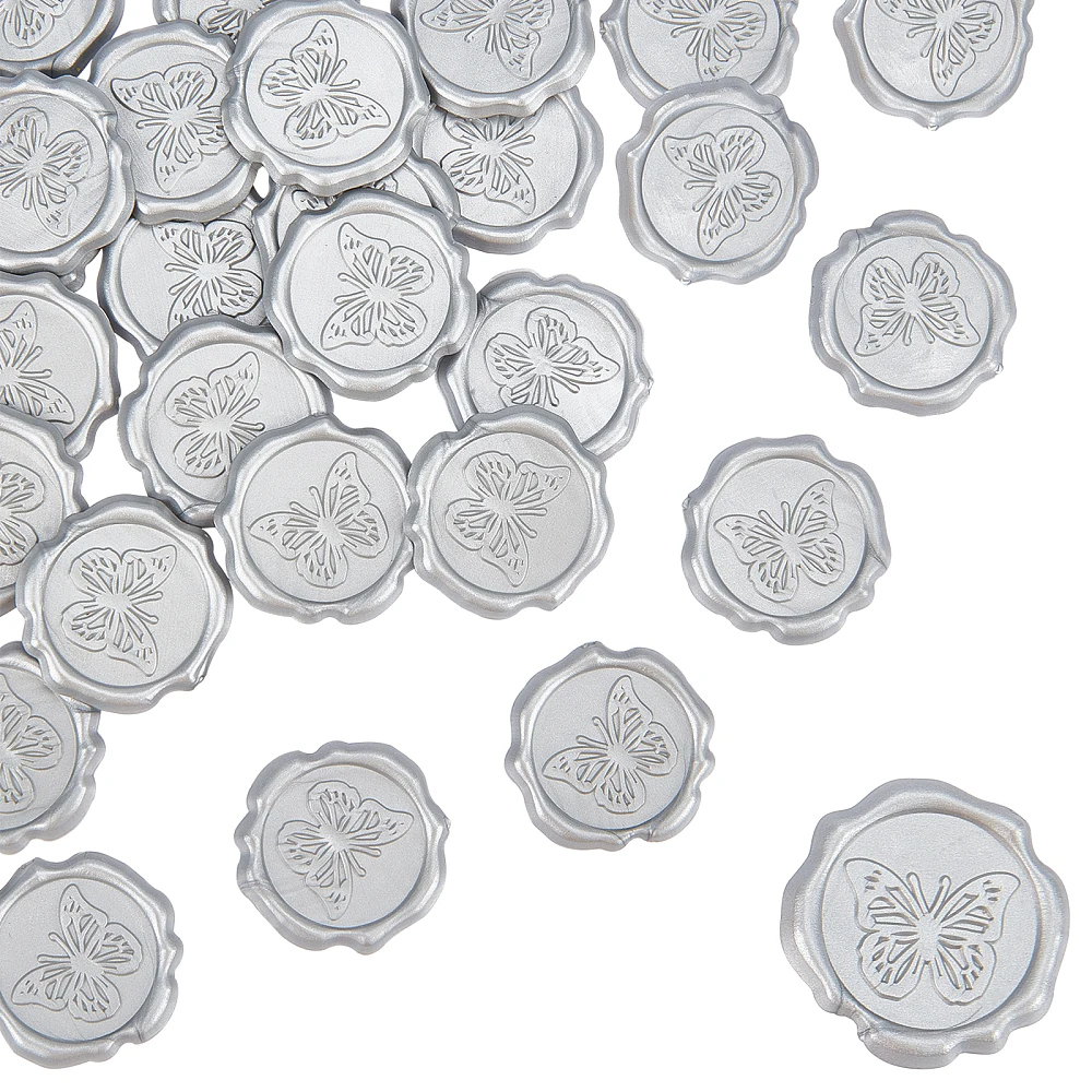 

25 шт., серебристые наклейки для уплотнения конвертов