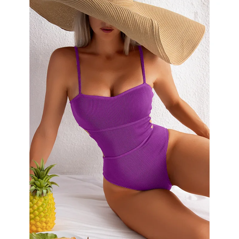 2026 Swimsuit One Piece Solid Swimwear Women One-piece Bathing Swim Suit Female Padded Beach Wear Swimming Summer