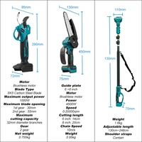 Kamolee – scie à chaîne électrique sans fil 3 en 1, sécateur électrique sans balais, poteau télescopique de 2.5m, adapté aux Batteries 18V-21V 2