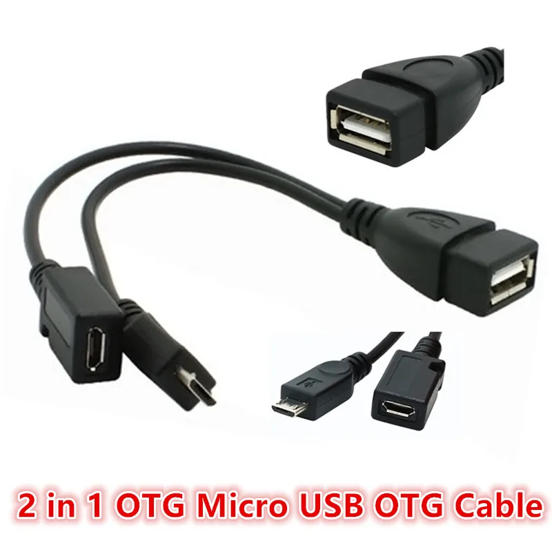 OTG Adapter 2 in 1 OTG Adapters Micro USB Male Female to USB Female Cable OTG Adapter for Andriod Phone