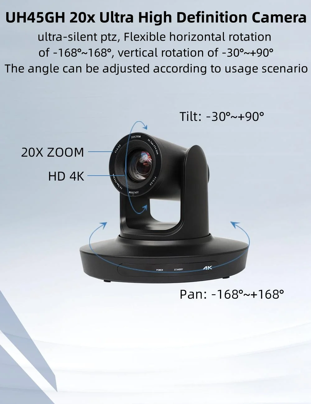 USB 3.0 화상 회의 카메라 4K UHD 8MP Ptz 카메라 30FPS 20X 줌 Ptz Confer HDM1 IP 라이브 스트리밍