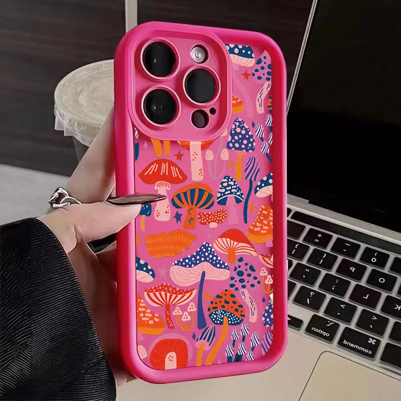 Colorful Mushroom Silicone Phone Case