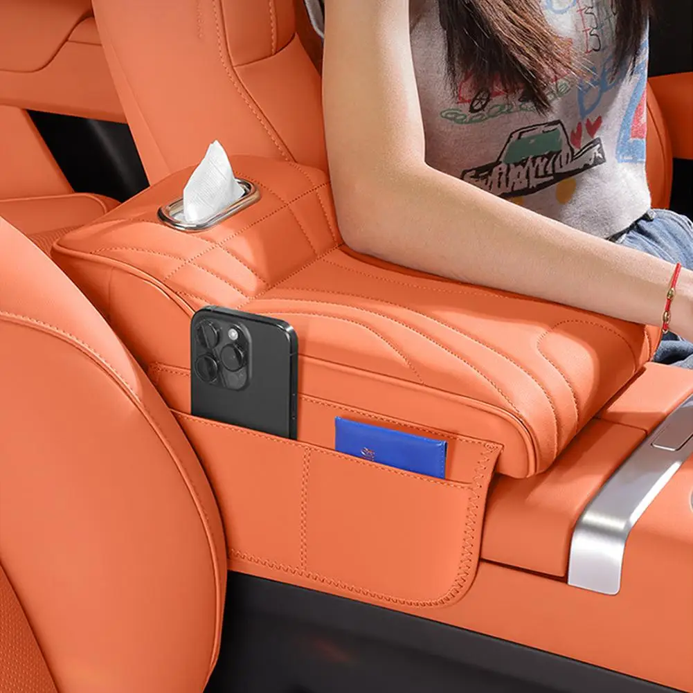 For Haval H9 2rd 2024 2025 Car Center Console Armrest Box Height Pad Three in One Car Multifunctional Tissue Box Storage