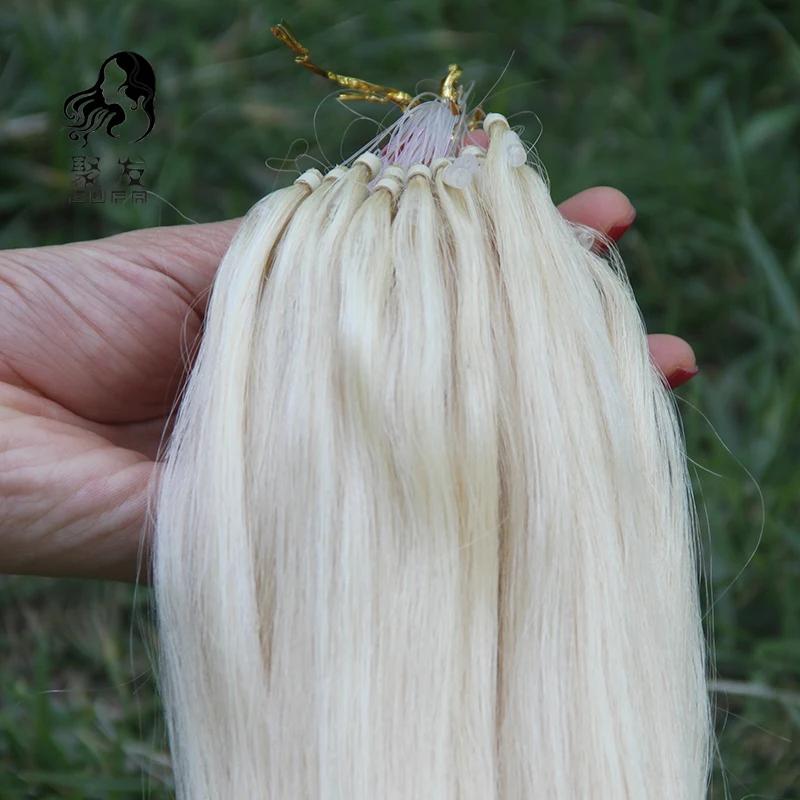 1g/Strand Micro Loop Human Hair Extensions Healthy End Micro Link Ring 100pcs Keratin Capsule Straight Natural Hair