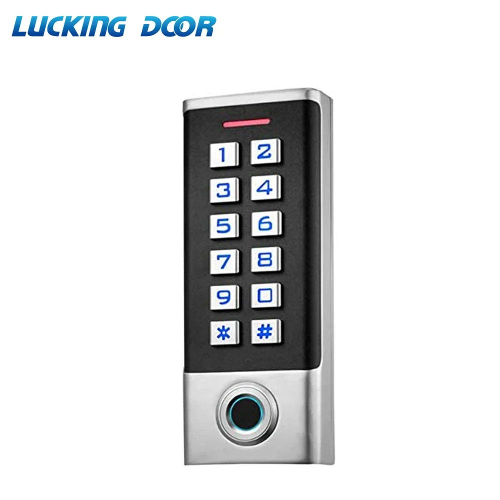 

Metal Fingerprint IP68 Waterproof RFID Standalone Access Control Card Reader Door Lock Opener Keyboard System
