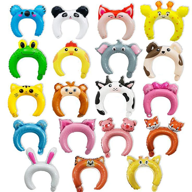 Cute Headband Foil Balloon Animal Children's Toys Party Decor 20Pcs
