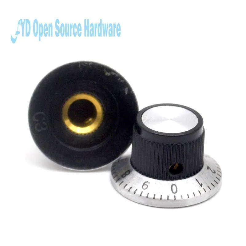 5pcs Potentiometer Knob C3 / Band Dial Knob Bore 4MM / Width 23MM * 14.5MM High