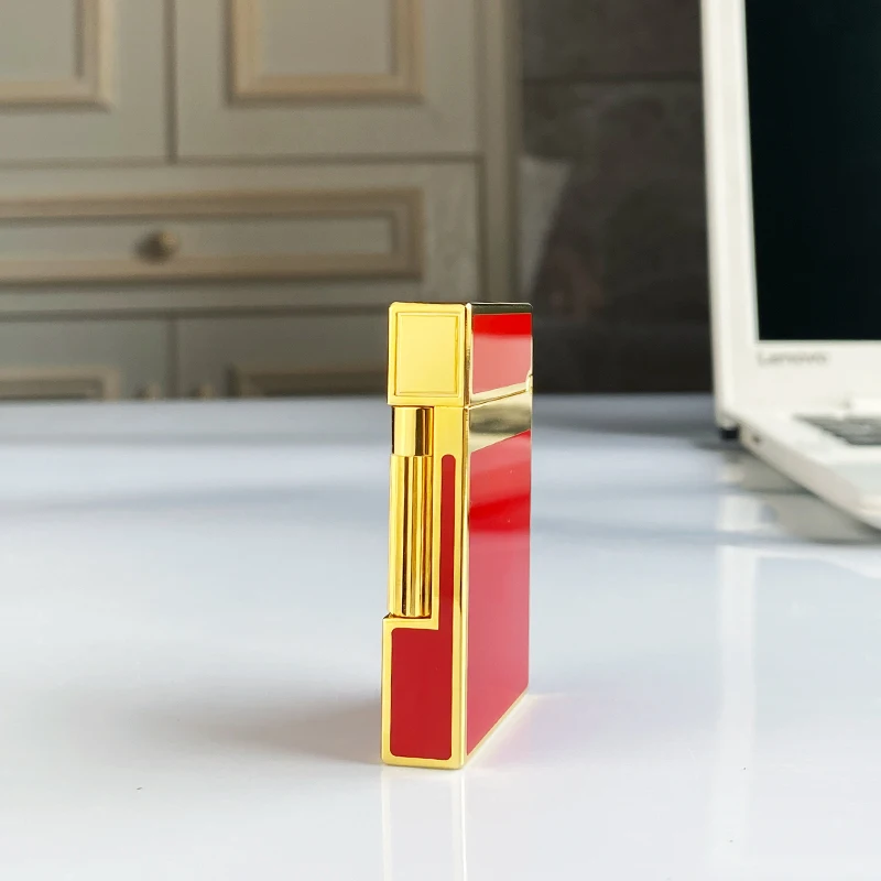 Encendedor de gas vintage para cigarrillos, carcasa de lat&oacute;n sonido brillante, a prueba viento, regalo para hombres, nuevo