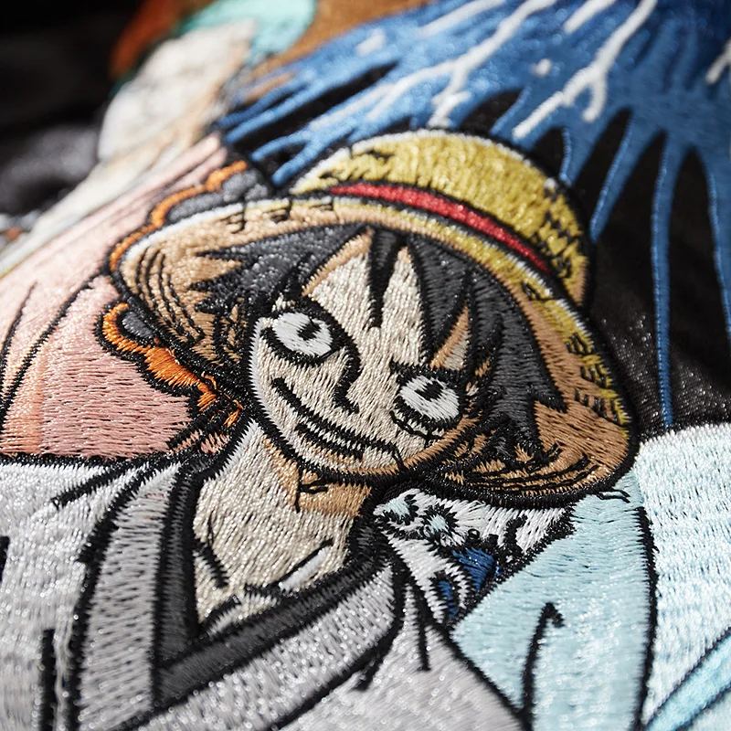 Fashion Heavy Industry Jacket With Anime Embroidery High Streetwear Harajuku Coat Embroidered Hip Hop Outerwear 6