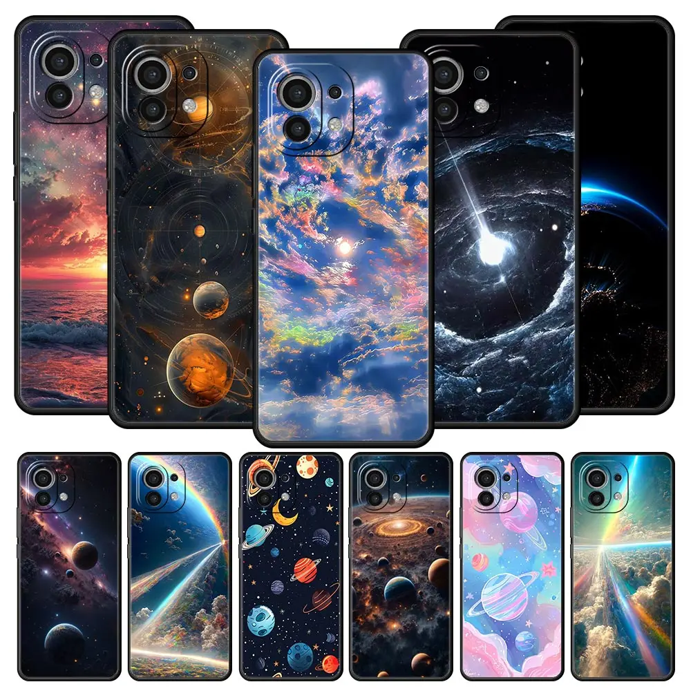 Cosmic Earth & Stars Space-Themed Phone Case Cover