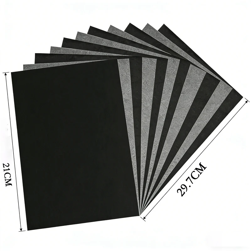 50Pcs A4 Black Graphite Copy Paper Carbon Paper Pattern Letters Erasable Tracing Paper Copy Paper Reusable Image For Office Use - 2