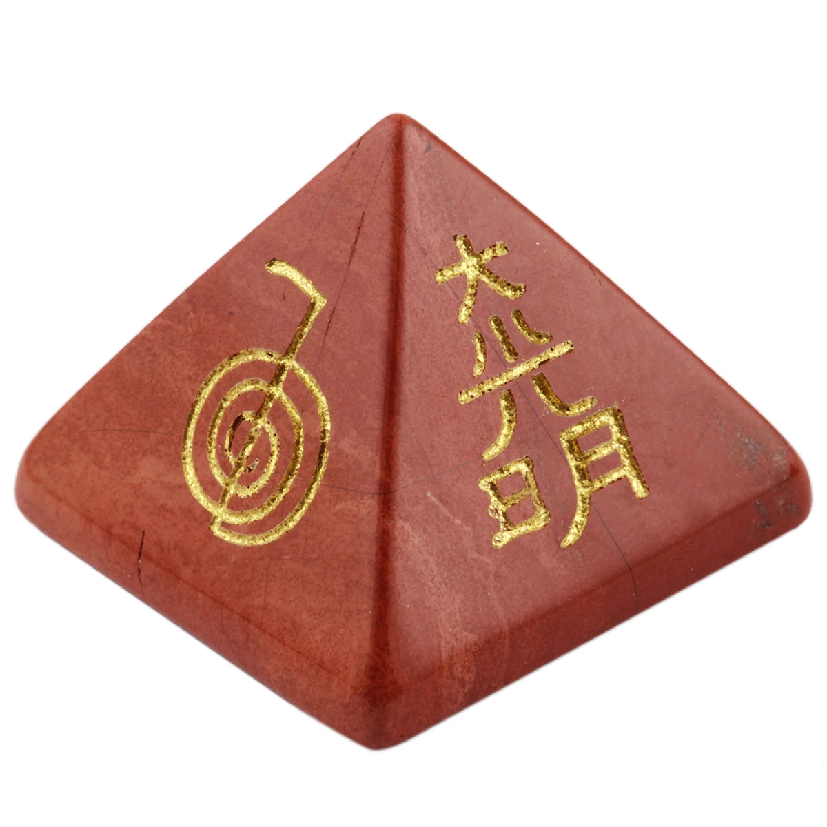 Healing Crystal Stone Pyramid With Engraved Chakra Symbol Generator For Meditation Divination Chakra Balancing