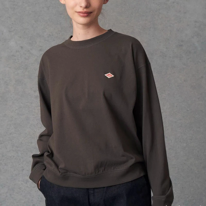 Japanese print autumn and winter new product danton solid color versatile round neck long-sleeved sweater women 4