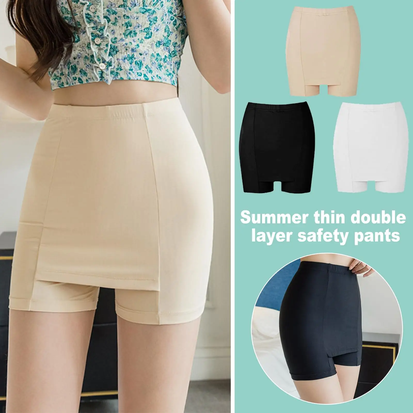 4Pcs Shorty Coton Cycliste Femme - Culotte Longue Anti Frottement Douce Et Stretch