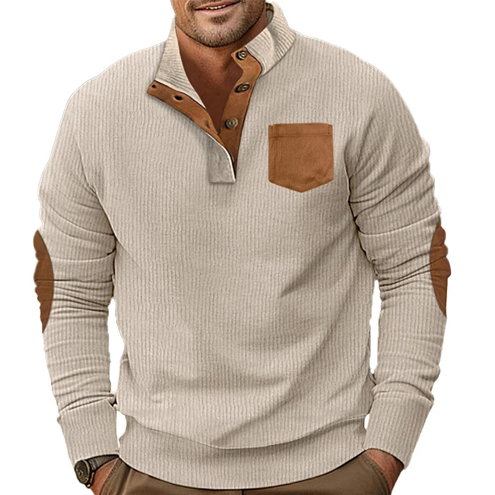

Autumn Men's Stand Collar Sweatshirt Long Sleeve Contrast Color Hoodie Pullovers Casual Sports Tops Man Sweatshirts