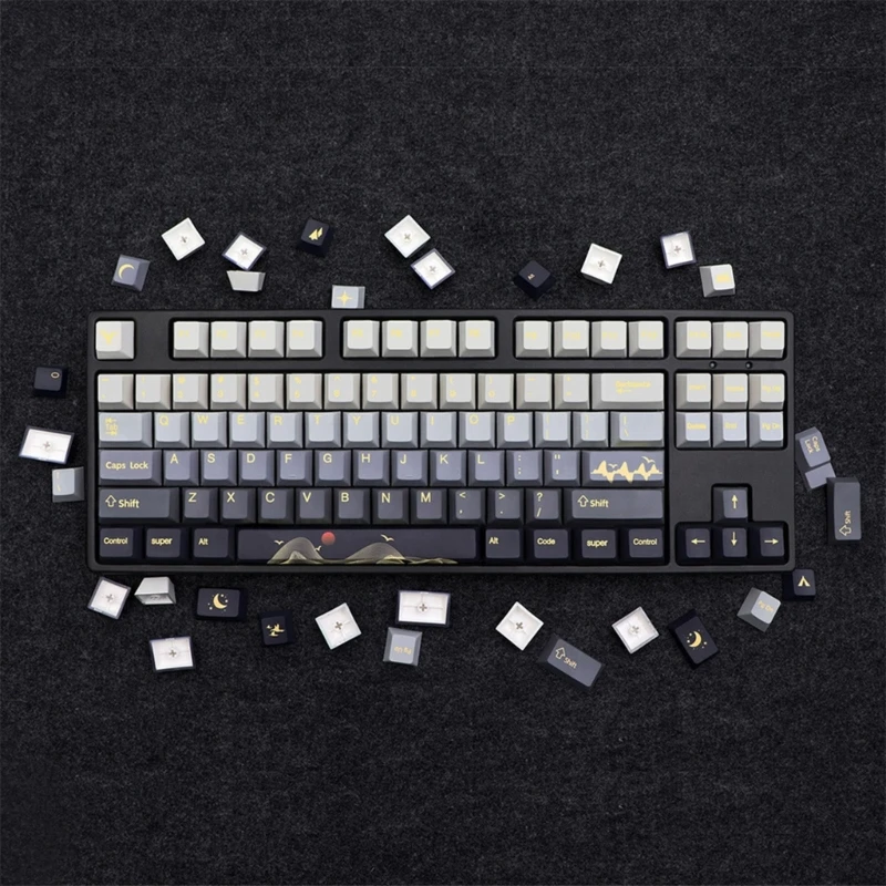 

Thick PBT Dye-SUB Cherry-Keycaps 136 Keys Keycap Day For 61/68/75/84/980/104/108 Game Mechanical Keyboard Keycap