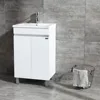 20 Inch Free Standing Bathroom Vanity Cabinet with 2 Doors Undermount Resin Sink and Chrome Faucet Combo White 1