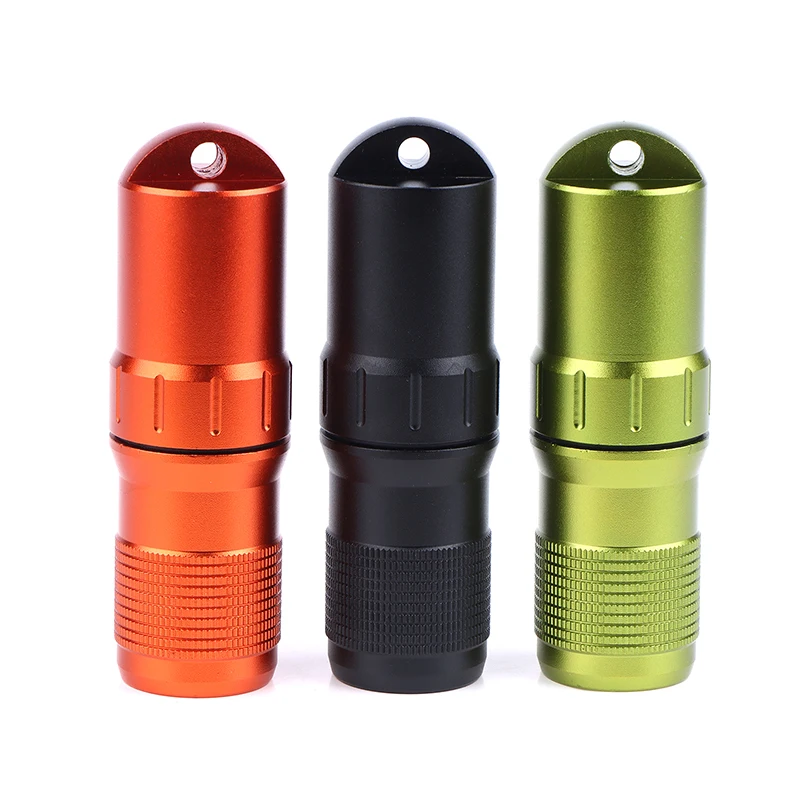 Portable Pill Case Waterproof EDC Container Capsule Airtight Aluminum Alloy Pill Bottle Keychain Travel Pill Holder Organsizer