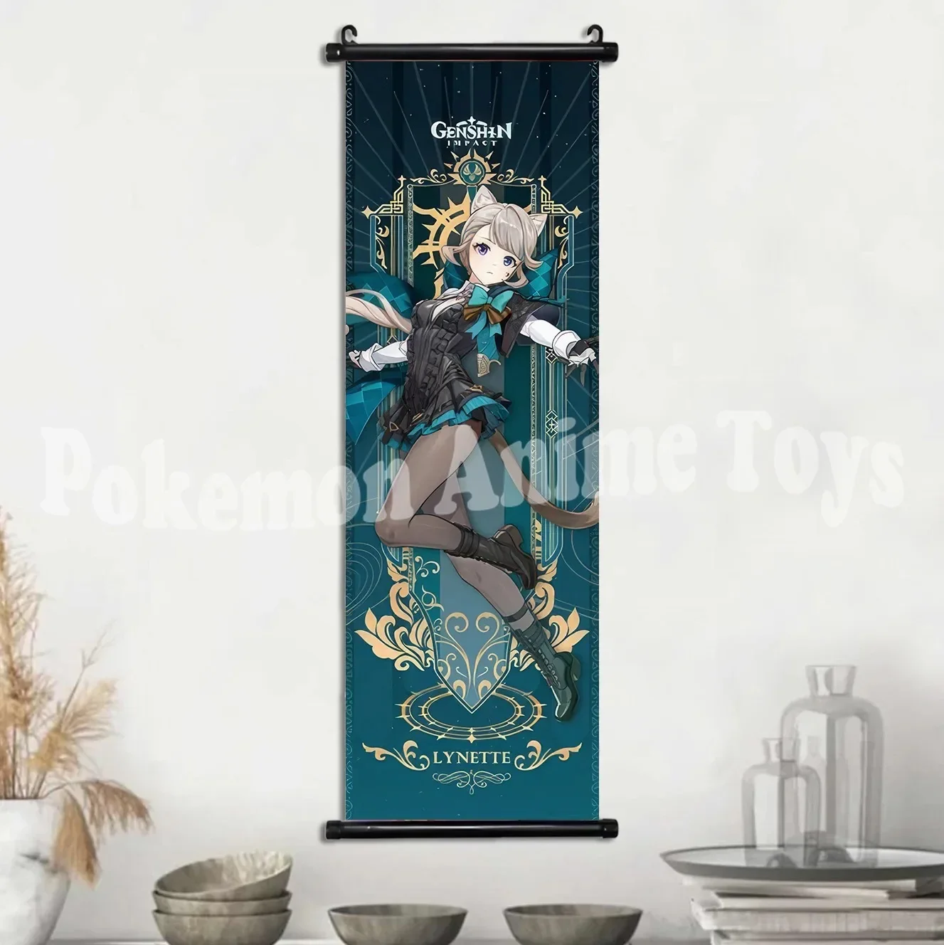 Vibrant Genshin Impact Anime Wall Art Canvas Scroll - Home Decor & Gift