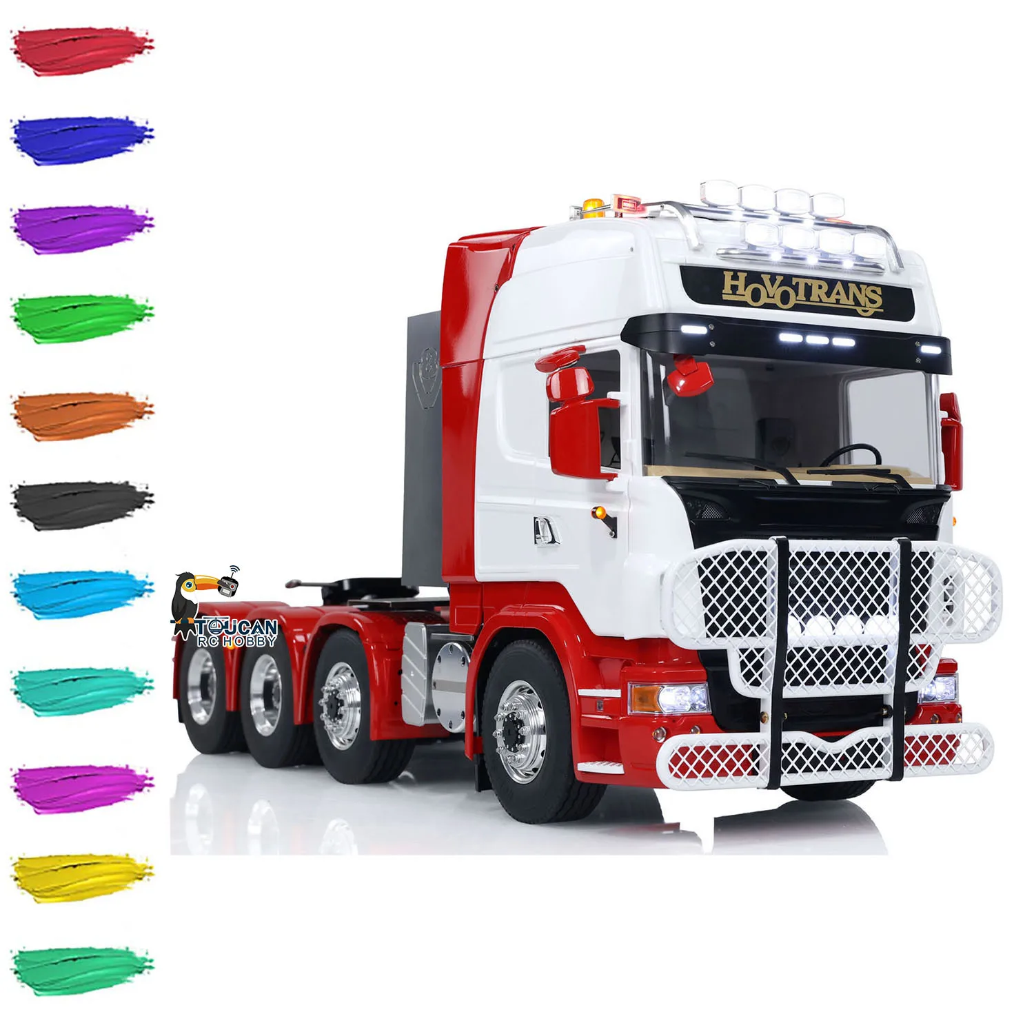 1/14 LESU 8X8 RC Tractor Truck Metal TOUCAN DIY Ready to GO Radio Car 2-speed Transmission Light Sound Vehicle Model THZH1873 2