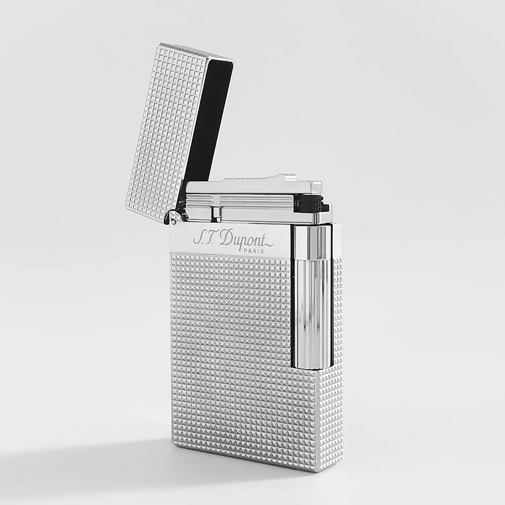 Butane Gas Lighter Luxury Metal Lattice Wide Edge Brand L2